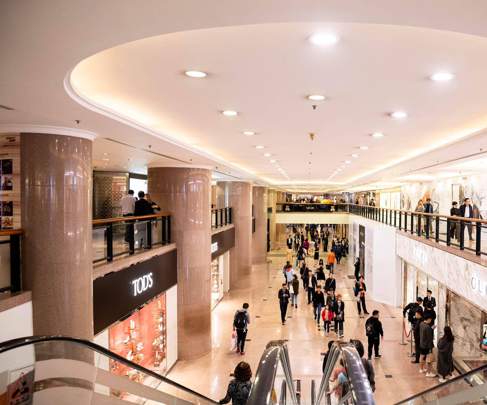 Wide angle interior of Harbour City mall, Hong kong